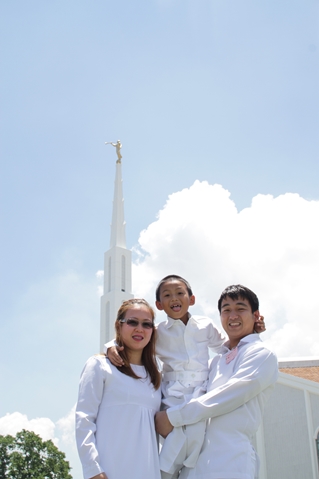Mormons are always happy in the temple.