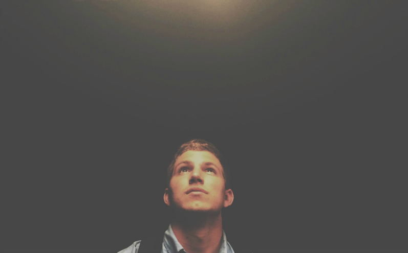 a man looking up