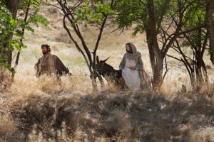 Mary and Joseph traveling