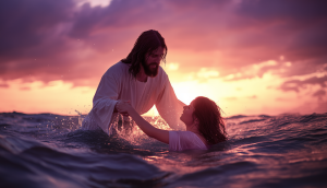 jesus christ helping woman survive